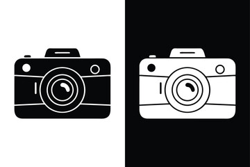 Photography Icon Vector. Flat Camera Symbol in Black and White