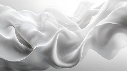 Obraz premium Abstract Close-Up of Flowing White Silk Fabric