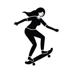 female skateboarder vector art