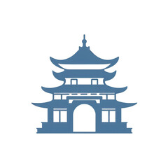 Traditional pagoda structure with elegant roof design, set against a clear background, symbolizing cultural heritage and architectural beauty , isolated on white or transparent png