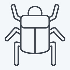 Fototapeta premium Icon Egyptian Scrab. related to Insects symbol. line style. design editable