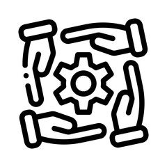 teamwork line icon