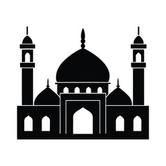 flat monochrome mosque vector