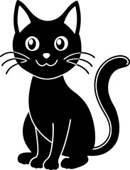 vector illustration of black cat