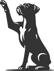Boxer dog silhouette vector