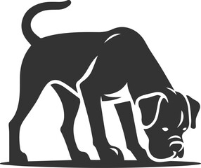 Boxer dog silhouette vector