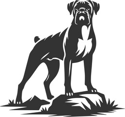 Boxer dog silhouette vector