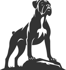 Boxer dog silhouette vector