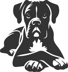 Boxer dog silhouette vector