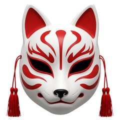 Kitsune mask isolated on white background