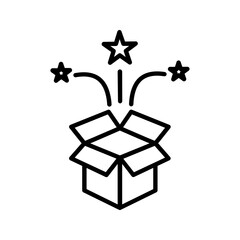 box, surprise, gift icon color editable on white background