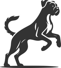 Boxer dog silhouette vector