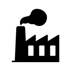 factory industrial  icon color editable on white background