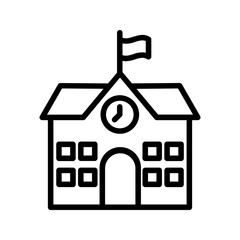 High School Modern Simple icon color editable on white background