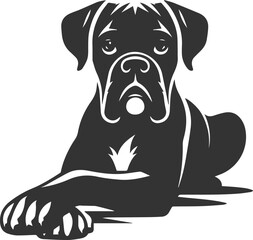 Boxer dog silhouette vector
