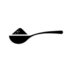spoon with sugar icon color editable on white background