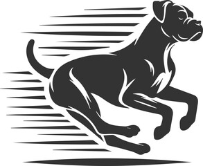 Boxer dog silhouette vector
