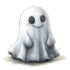 Friendly ghost in watercolor