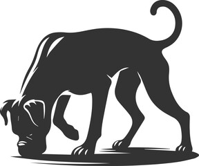 Boxer dog silhouette vector