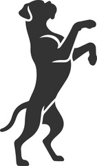 Boxer dog silhouette vector