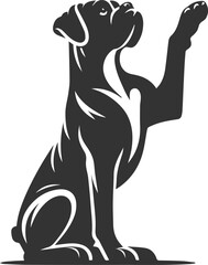 Boxer dog silhouette vector