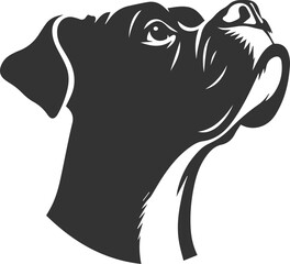 Boxer dog silhouette vector
