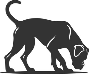 Boxer dog silhouette vector