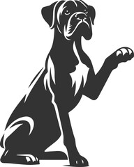 Boxer dog silhouette vector