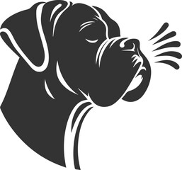 Boxer dog silhouette vector