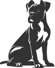 Boxer dog silhouette vector