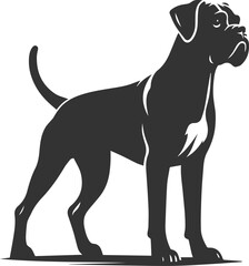 Boxer dog silhouette vector