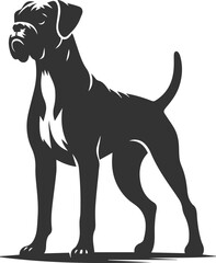 Boxer dog silhouette vector