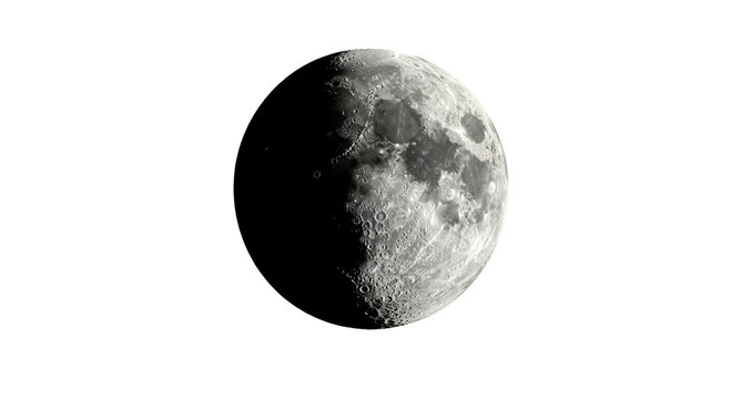 Isolated Detailed Waxing Gibbous Moon
