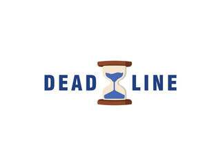Hourglass with the word "Dead" on the left and "Line" on the right, symbolizing urgency and approaching deadline