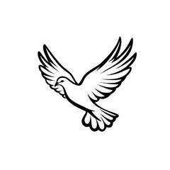 Obraz premium Elegant Dove in Flight with Minimalist Design 