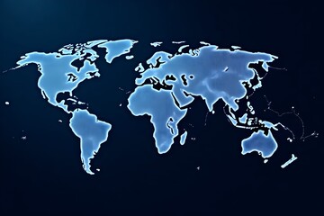 Naklejka premium AI-Powered Digital World Map Highlighting Western Europe Connectivity and Cyber Technology