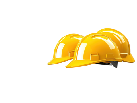 Vibrant yellow hard hat on black, a symbol of workplace safety and protection yellow