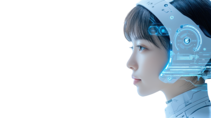 Woman immersed in music, a portrait of tranquility with headphones