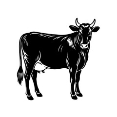Silhouette Illustration Of Cow
