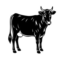 Silhouette Illustration Of Cow