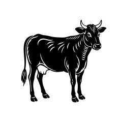 Fototapeta premium Silhouette Illustration Of Cow