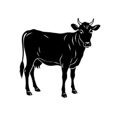 Silhouette Illustration Of Cow