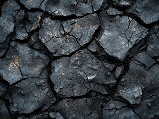 Fototapeta premium Cracked, Dark, Dry Earth Texture