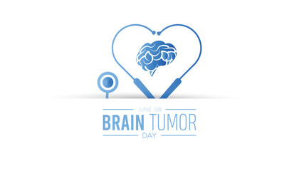 June is World Brain Tumor Day. Vector template Design for banner, greeting card, poster, prints, social media post ,flyer , T shirt with background.