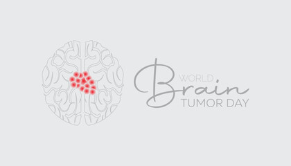 June is World Brain Tumor Day. Vector template Design for banner, greeting card, poster, prints, social media post ,flyer , T shirt with background.