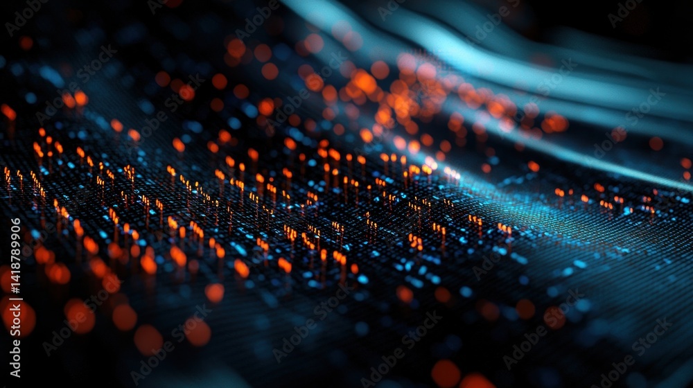 Canvas Prints abstract data flow, dynamic digital network, futuristic technology background
