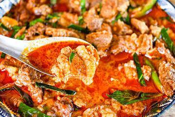 Beef curry menu, Thai food menu, Panang curry