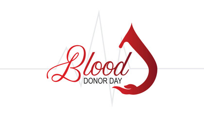 June is World Blood Donor Day. Vector template Design for banner, greeting card, poster, prints, social media post ,flyer , T shirt with background.
