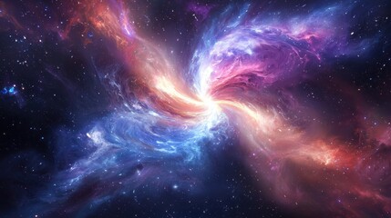 Obraz premium Celestial Scene with Colorful Swirls and Cosmic Distortion Effects