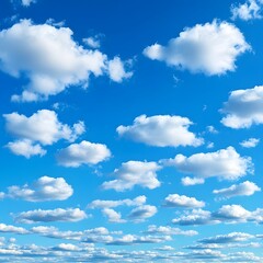 Obraz premium Bright Blue Sky with Fluffy White Clouds